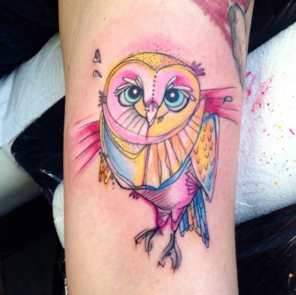 Cute and colorful sketch style owl by Simona Blanar
