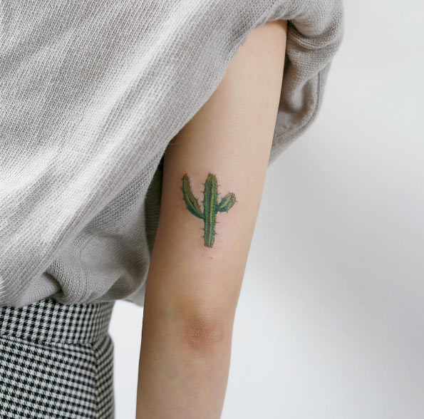 Cute cactus tattoo by Doy