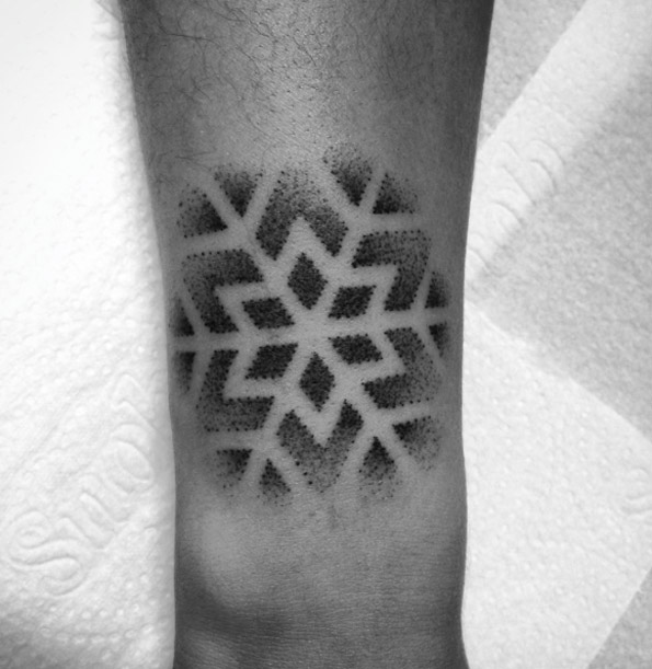 Dotwork snowflake tattoo by Tiago Oliveira