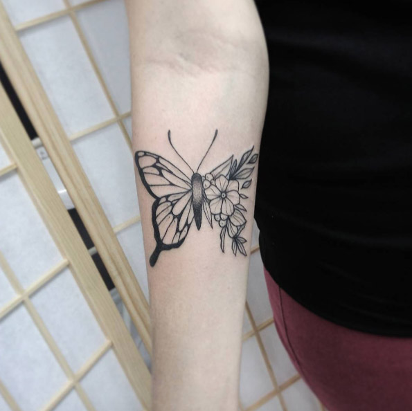 Half floral butterfly by Mac