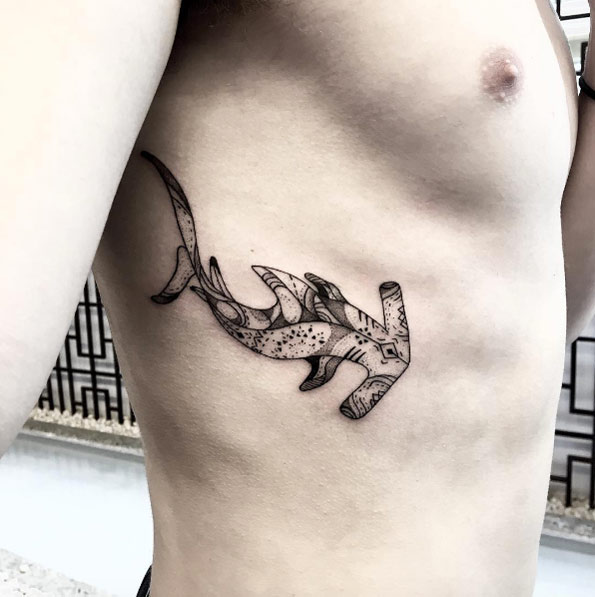 Hammerhead shark tattoo by David