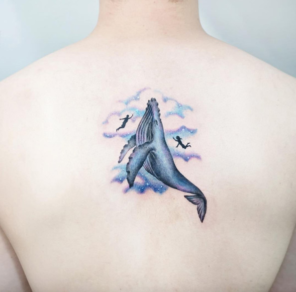 Humpback whale tattoo by Tattooist IDA