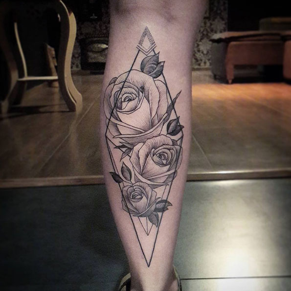 Linework roses by Diogo Rocha