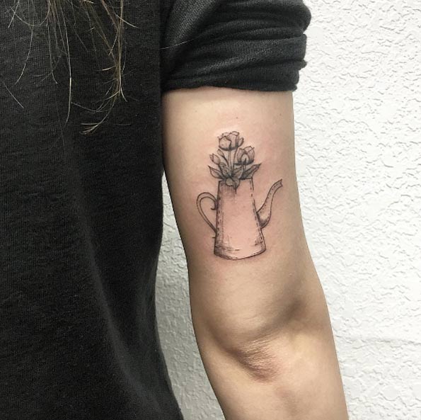 Lovely back arm tattoo by Luiza Oliveira