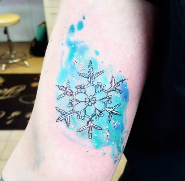 Magical snowflake tattoo by Joanne Baker
