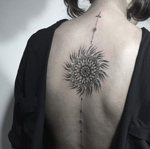 Mandala sun tattoo by Nadya Natassya
