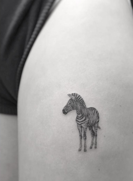 Micro zebra tattoo by Jakub Nowicz