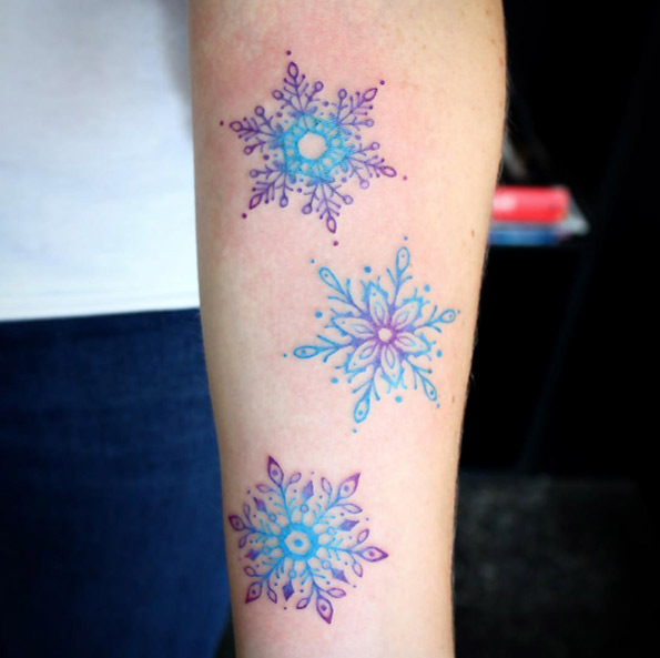 Blue to purple gradient snowflakes by Miss Megs