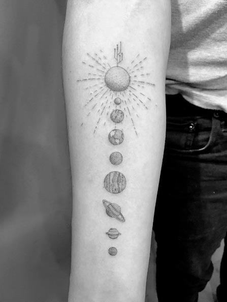 Solar system tattoo by Daniel Winter