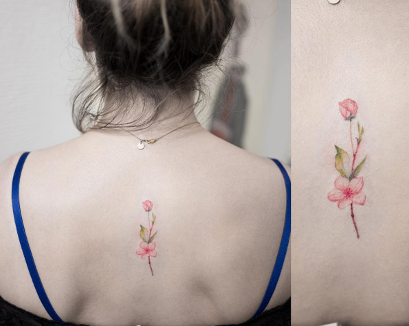 Cherry blossom tattoo by Hongdam