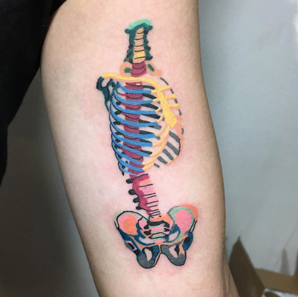Colorful skeleton by Zihee