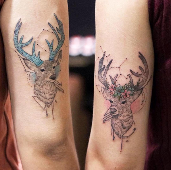 Matching stags by Justice Ink