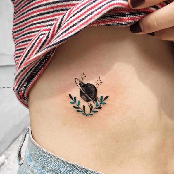 Saturn tattoo by Zihee