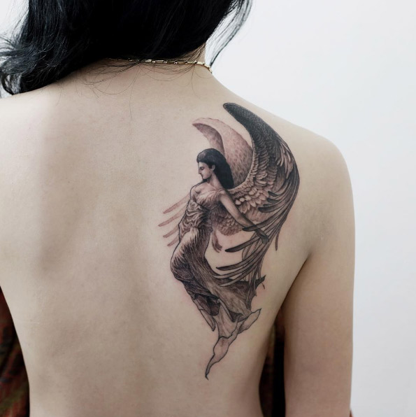 Angel tattoo by Tattooist Doy