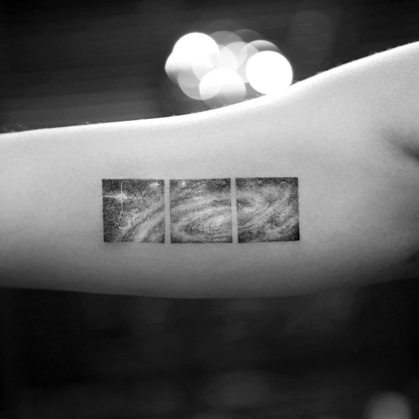 Cosmic galaxy tattoo by Sanghyuk Ko