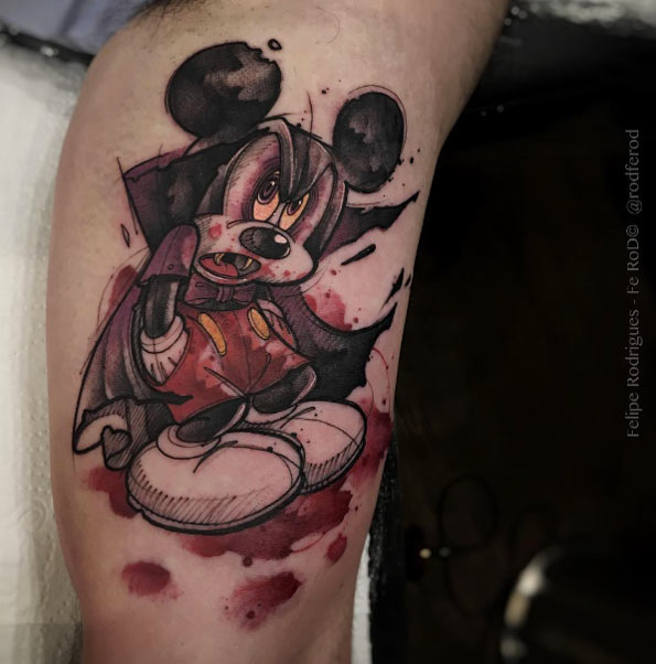Vampire Mickey Mouse tattoo by Felipe Rodrigues Fe Rod