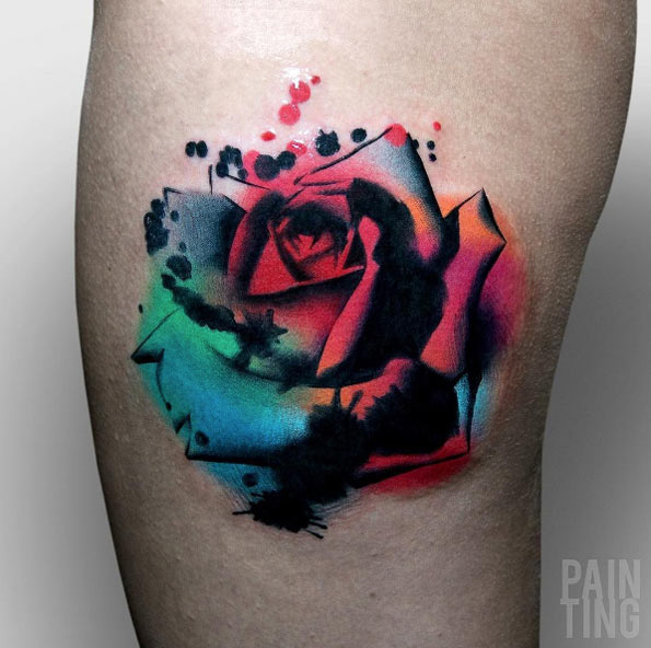 Colorful abstract rose by Szymon Gdowicz