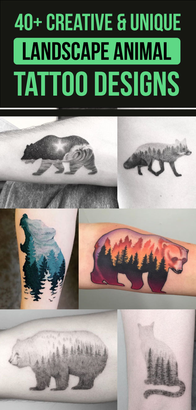 40+ Creative & Unique Landscape Animal Tattoos Designs | TattooBlend