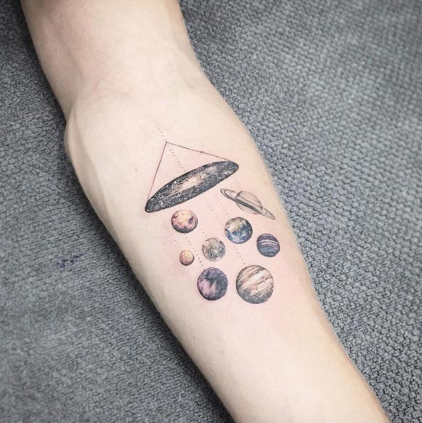 Solar system tattoo by Tattooist Flower
