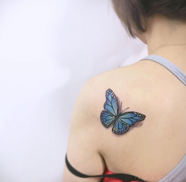 Butterfly tattoo by Wonseok