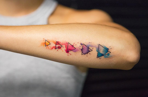 Watercolor triangles by Georgia Grey