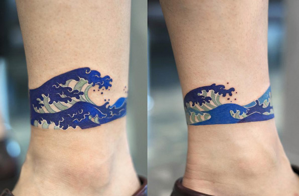 Cut wave tattoo by Zihee
