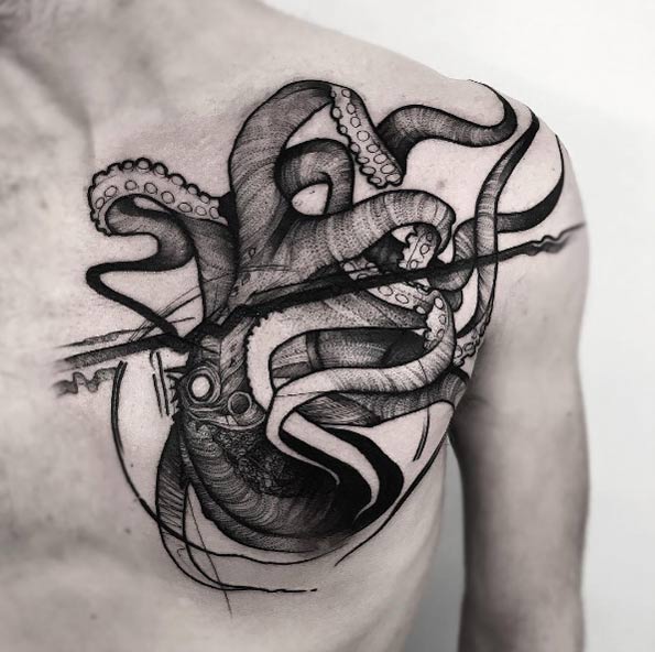 Octopus tattoo by Frank Carrilho