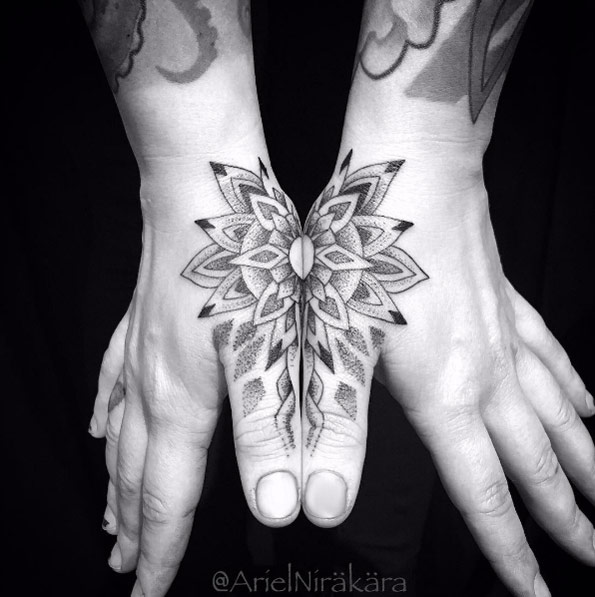 Connecting mandala tattoo by Ariel Nirakara