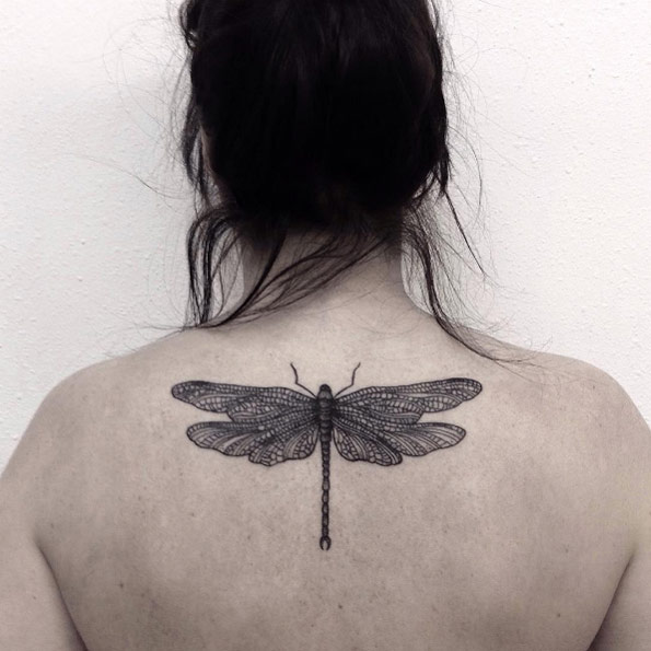 Dragonfly tattoo by Elizabeth Yakunina