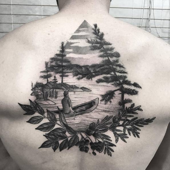 Canadian landscape tattoo by Ash Timlin