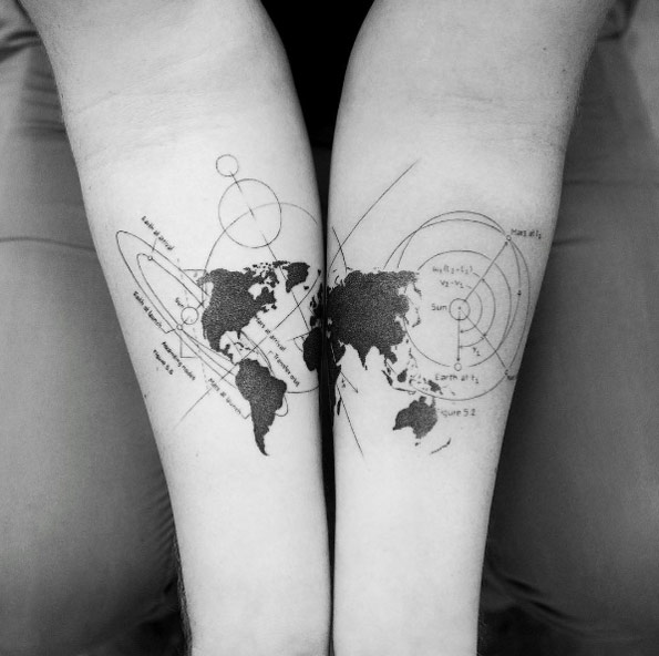 Connecting travel tattoo by Balazs Bercsenyi