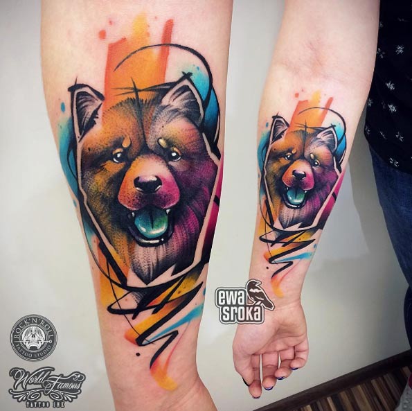 Vivid wolf design by Ewa Sroka