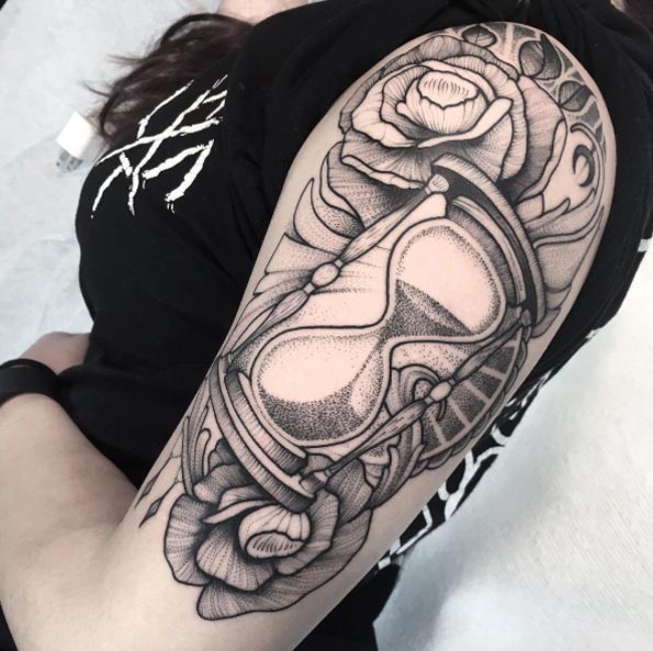 The best hourglass tattoo ever by Lawrence Edwards