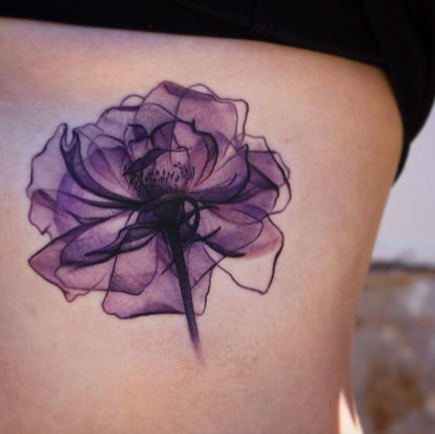 X-ray flower tattoo by Tom de Vries