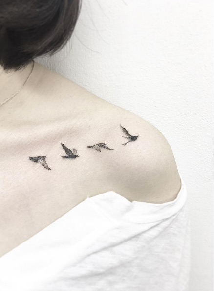 Flying bird tattoo by Banul
