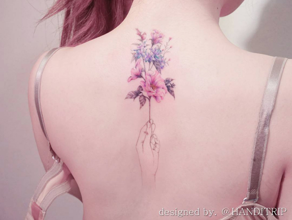Spring floral bouquet tattoo by Handitrip