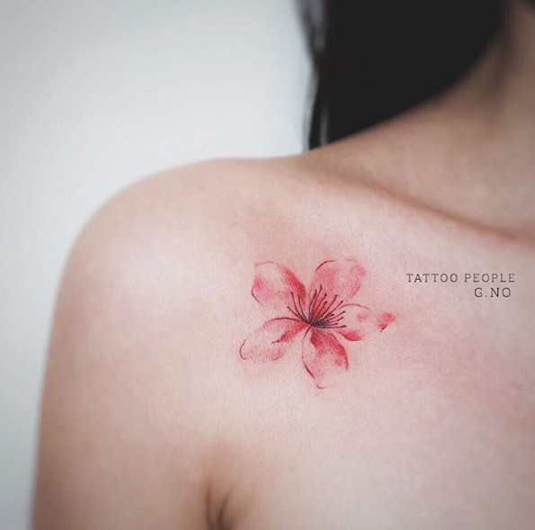 Cherry blossom tattoo by G.NO