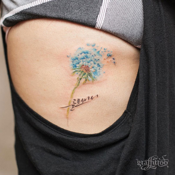 Blue dandelion by Tattooist River