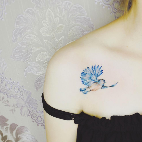 Bluebird tattoo by Suantsai