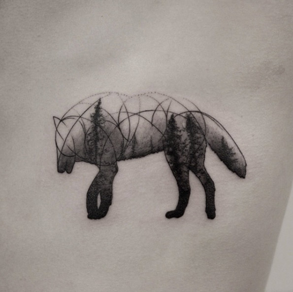 Creative wolf tattoo by Oliver Whiting
