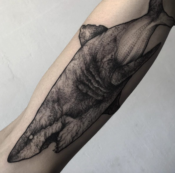 Dotwork great white by Parvick