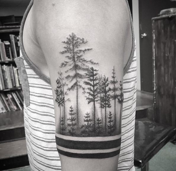 Forrest armband tattoo by Isaiah Negrete