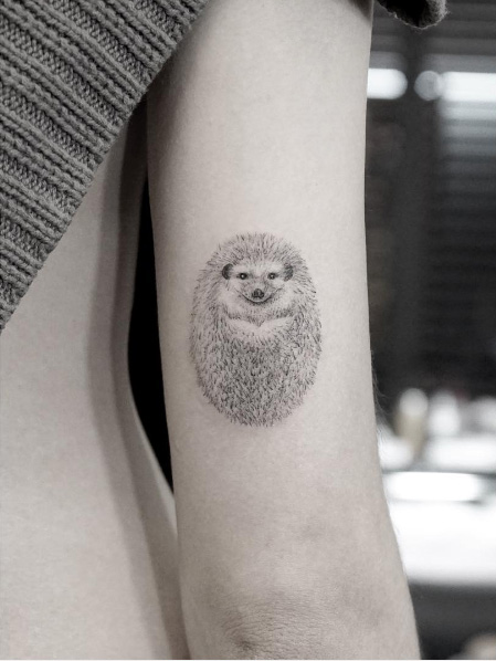 Hedgehog tattoo by Sanghyuk Ko