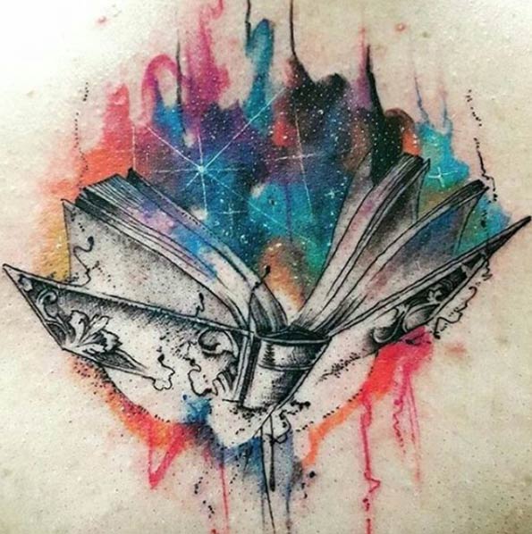 Magical book tattoo by Leitor Nervoso