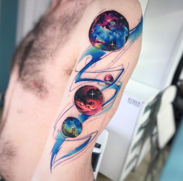 Watercolor arm piece by Adrian Bascur