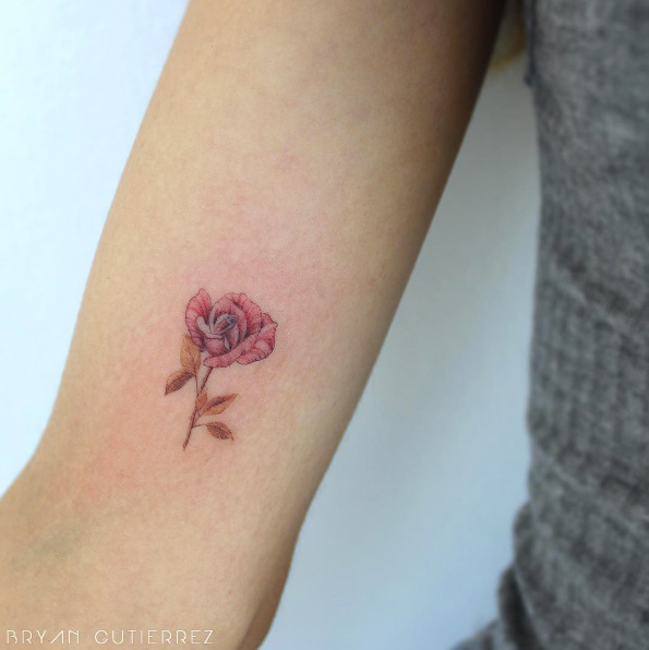 Beautiful rose tattoo by Bryan Gutierrez