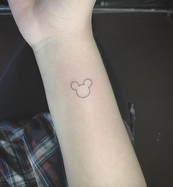 Mickey Mouse outline tattoo by East Iz