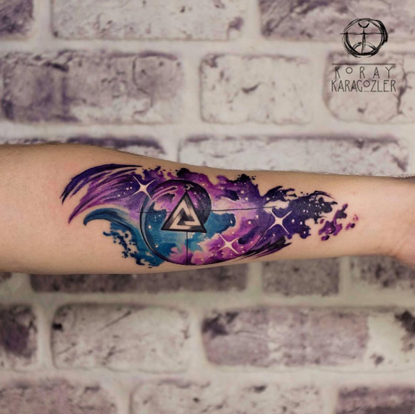Mind-boggling space tattoo design by Koray Karagozler