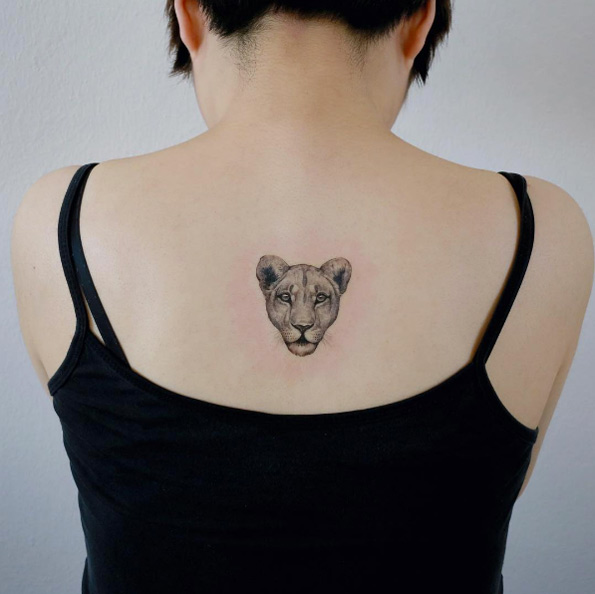 Little lioness tattoo by Tattooist Doy