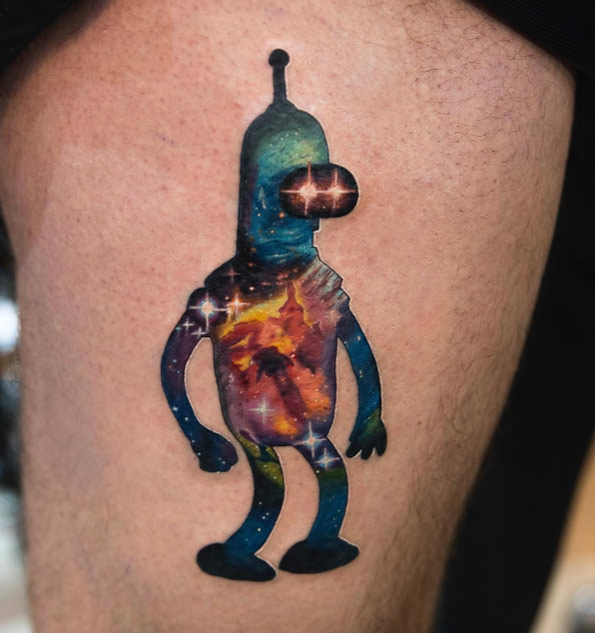 Bender space tattoo by Mikhail Anderson